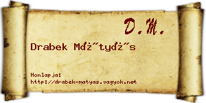 Drabek Mátyás névjegykártya